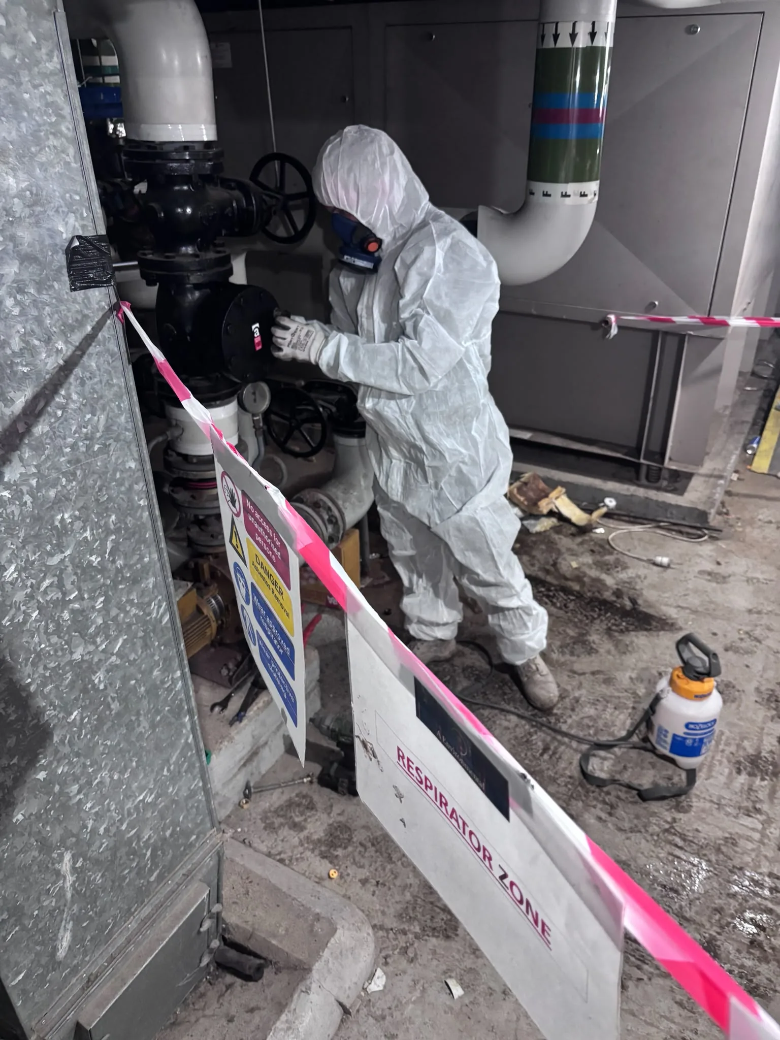Asbestos artex removal from concrete soffit in Balham